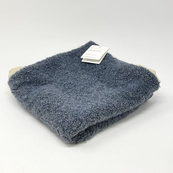 NWT Pottery Barn Boucle Wool Pillow Cover 20”x20” Square Steel Blue NEW - Picture 1 of 7